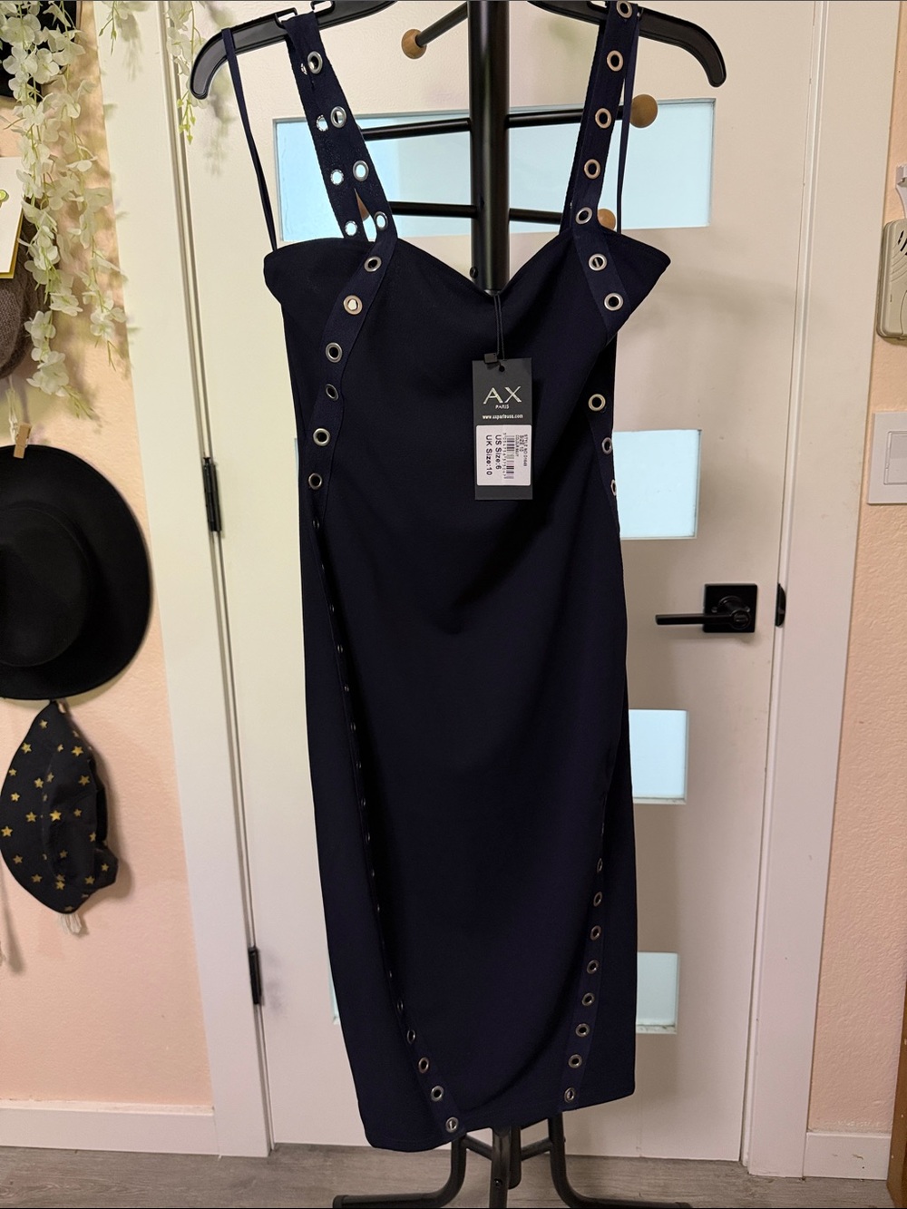 AX Navy Eyelet Bodycon Dress